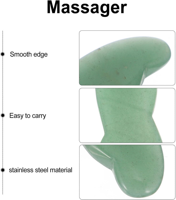 Natural Jade Gua Sha Board Face Massage Tool for Relief Facial Scraping Plate for Neck and Skin Care Enhances and Muscle Relaxation for Spa and Home Use