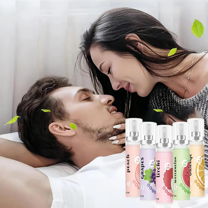 Fruit Breath Liquid,Breath Freshener Liquid & Dry Mouth Agent,Oral Odor Solution for Adults,Portable Optimized Oral Agent, Includes 5 Flavors (Peach, Orange, Watermelon, Lychee, Grape) - 5PCS