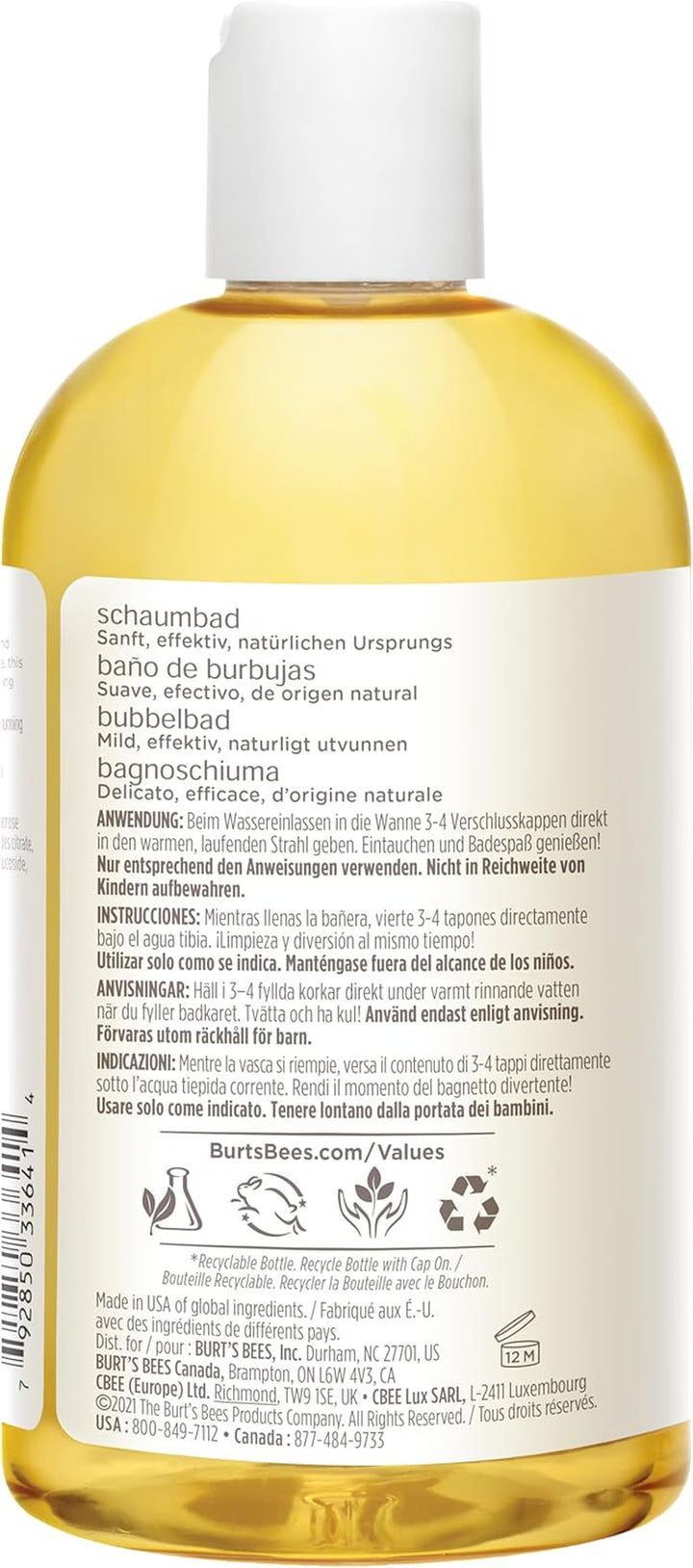 Burt’S Bees Baby Bubble Bath & Body Wash, Gentle Baby Wash for Daily Care, Tear-Free & Paediatrician-Tested, 354.8Ml