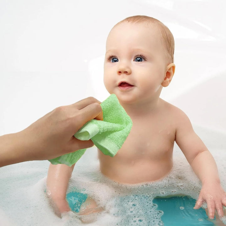 4Pcs Bamboo Face Cloth, Soft Flannel Face Cloth, 25 * 25CM Reusable Soft Bamboo Wash Cloths for Babies, Flannels Wash Cloth Face Towels for Adults Kids Sports Beatuty