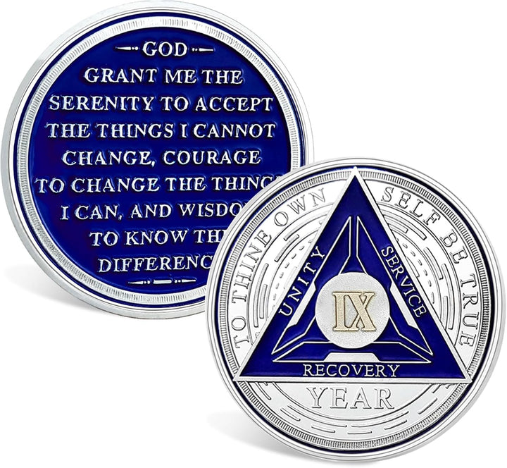 2 Year Sobriety Chip - Triplate AA Coin and Medallion Sobriety Coin Recovery Chips Sober Anniversary Token Sobriety Gifts Alcoholics Anonymous Recovery for Men Women