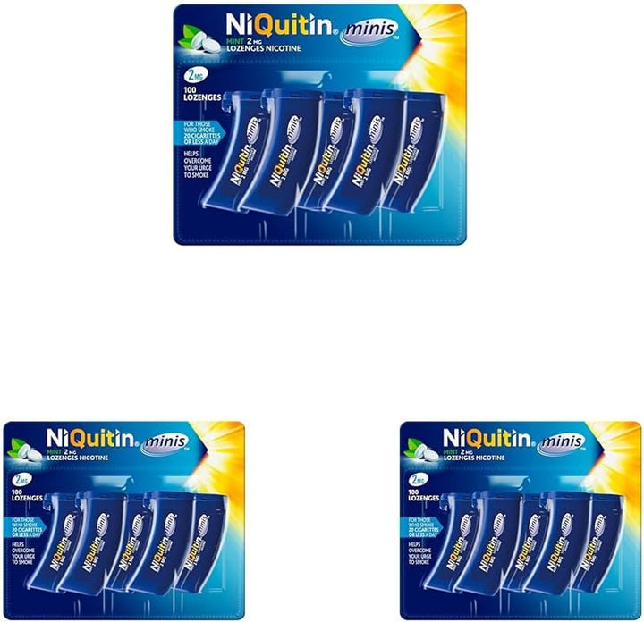Minis Mint 2 Mg Lozenges - Effective Smoking Craving Relief - Practical Pocket-Sized Container - 100 Mini Lozenges - Relieve Sudden Cravings - Reduce and Quit Smoking Aid