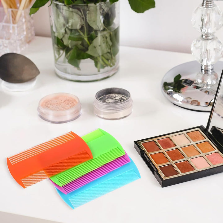 4 Pcs Lice Combs Double Sided Fine Tooth Comb Lice Comb for Dandruff Removal Thick Hair Tooth Head Nit Hair Combs for Adults Kids and Pet'S Remove Head Lice Nits Fleas(4 Colors) (Light Color)