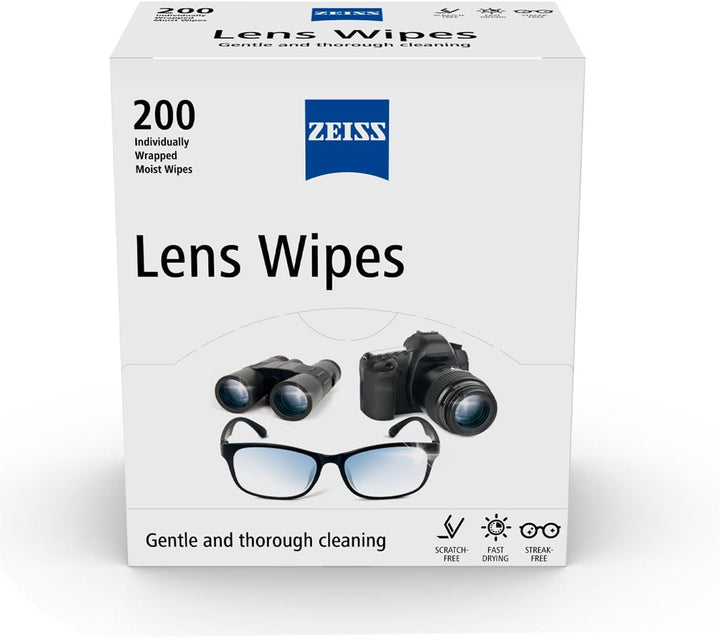 Lens Wipes, Lens Cleaner for Glasses, Cameras & Binoculars,Individually Packed Single Use Disposable Cloths in Sachets, for Handy and Portable Spectacle Cleaning on the Go, 200 Count (Pack of 1)