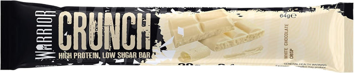 Crunch - High Protein Bars - 20G Protein Each Bar - Low Carb, Low Sugar Snack - 12 Pack X 64G (White Chocolate)