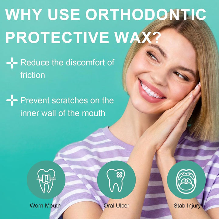 10 Boxes Dental Wax for Braces, Dental Orthodontic, Braces Wax with Fruit Smell, Dental Oral Care, Silicone Orthodontic, Wearers Gum Protection, Tooth (10 Scent)