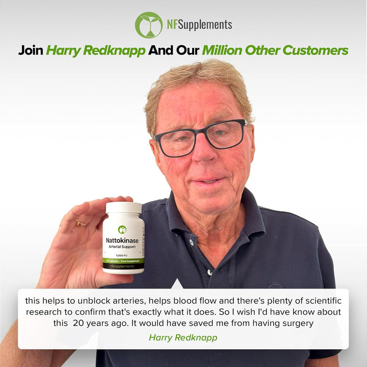 Nattokinase 5000FU Arterial Support with Oregano Extract 125Mg & Motherwort 125Mg 30 Capsules Made in the UK (30)