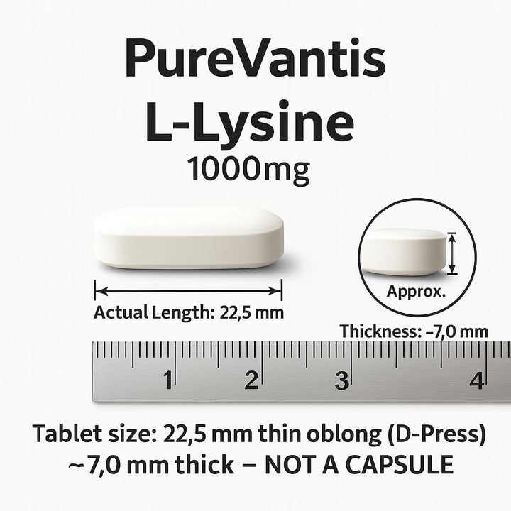 L-Lysine 1000Mg – 90 Tablets | Essential Amino Acid for Immune & Collagen Support, UK Made