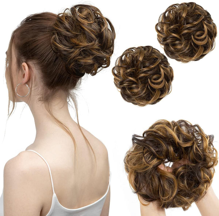 Messy Bun Hair Piece for Womens Synthetic Scrunchies Buns Extension Hairpieces Updo Pony Tail Dirty Blonde