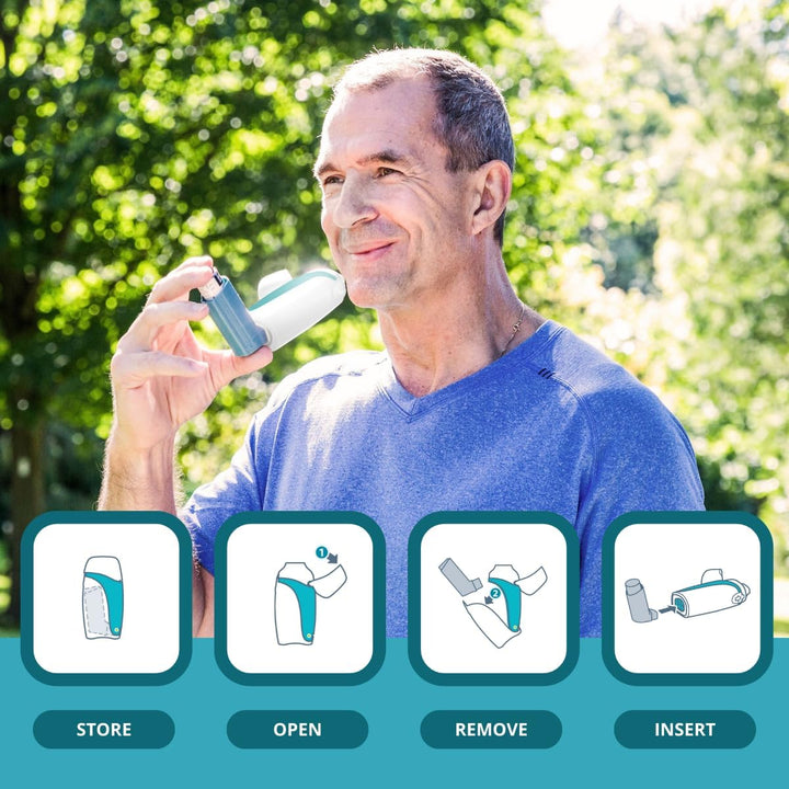 2-In-1 Portable Inhaler Spacer + Protective Case for Metered Dose Inhalers