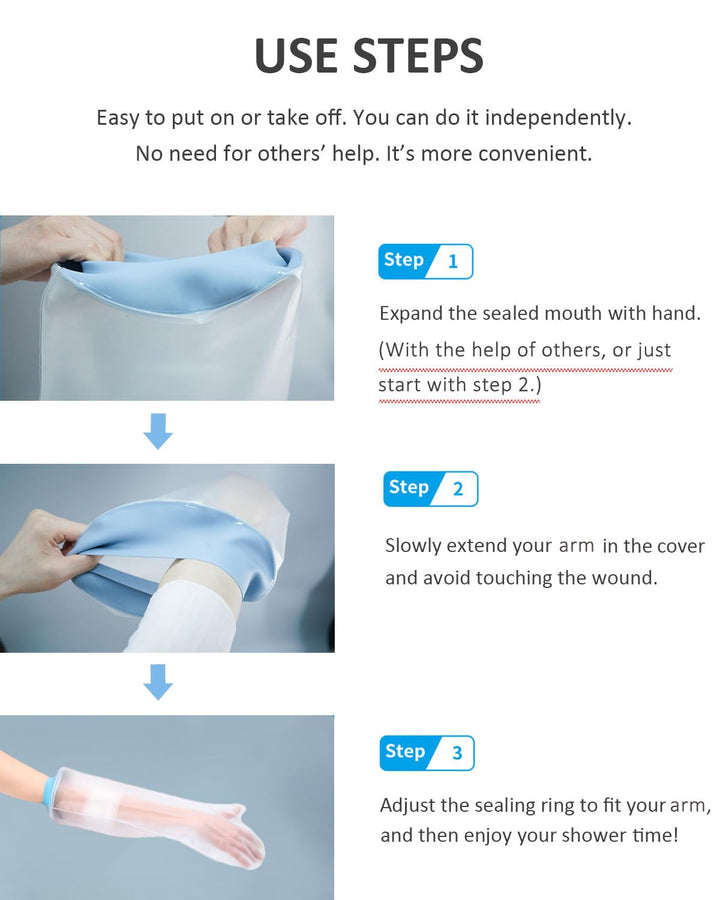 Waterproof Cast Cover Arm, Plaster Cast Waterproof Cover Arm, Cast Cover for Shower Arm Cast Waterproof Cover, Soft Comfortable Arm Cast Cover for Swimming, Reusable Cast Protectors