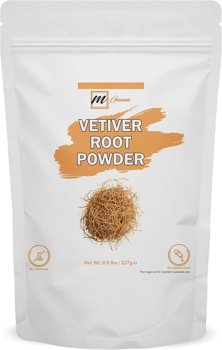 100% Natural Vetiver Root Powder 227 G / 0.5 Lbs Vetiveria Zizanioides/Khus Root Powder for Ayurvedic, Herbal, and Cosmetic Formulations