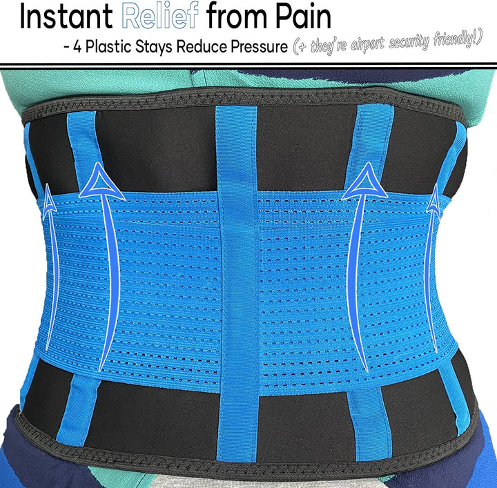 Back Support Belt Back Brace for Lower Lumbar Pain Relief for Men and Women - Medical Grade Orthopaedic Waist Compression for Sciatica Nerve, Scoliosis, Disc or Lifting at Work