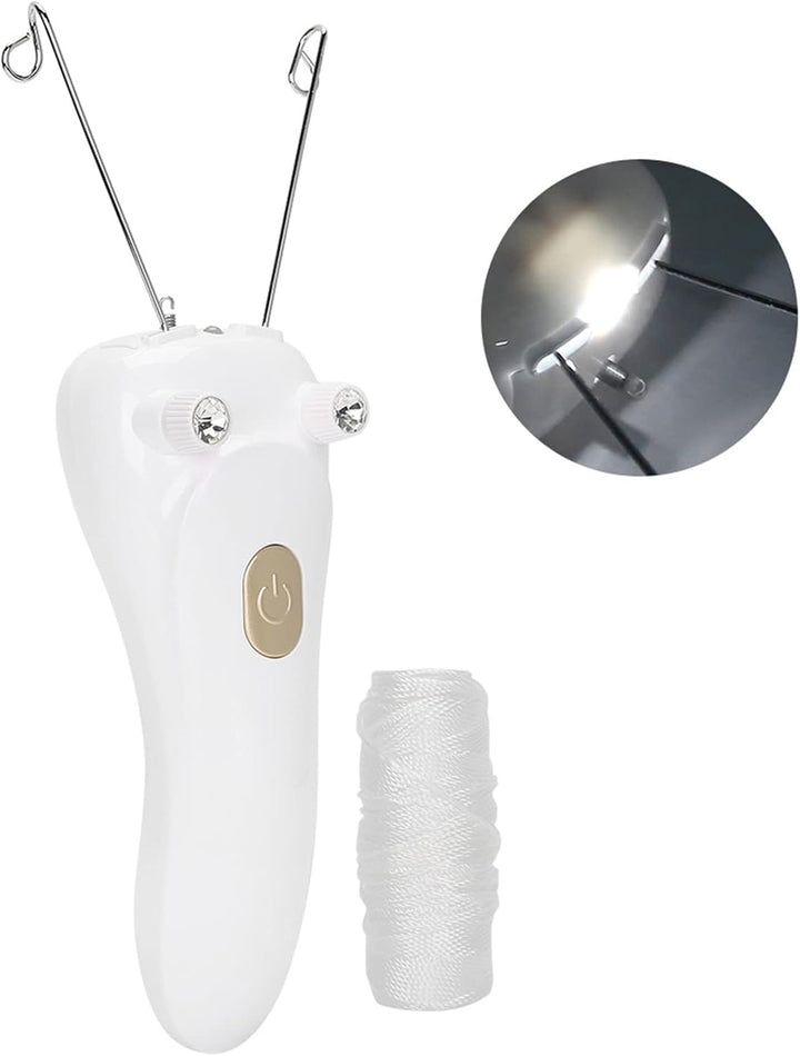Electric Facial Hair Threader, Hair Removal Face Threading Machine USB Chargeable Cotton String Thread Lip Chin Cheek Arm Leg Body Epilator Depilation Woman Portable Device