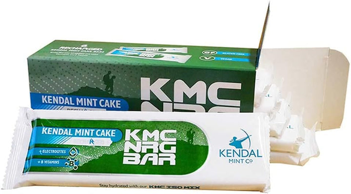 KMC Energy Bars Pocket-Sized, Original Flavour, Kendal Mint Cake Recharged, Vegan, Gluten Free with Essential Electrolytes & Vitamins35G (Original, Pack of 6)