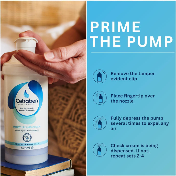 Moisturising Cream, for Dry, Itchy, Sensitive & Eczema-Prone Skin, Soothe, Moisturise, Hydrate, & Protect, Dermatological Moisturiser,Daily Use on the Body, Fragrance Free, 1 X 475Ml