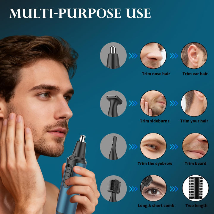 Nose Hair Trimmer for Men 2025 Painless Noses Trimmer Rechargeable Nasal Hair Trimmers for Men,Professional Nose Hair Trimmer with IPX7 Waterproof,Dual Edge Blades for Easy Cleansing