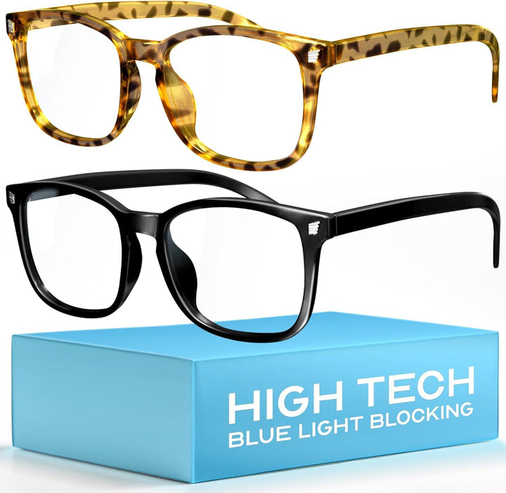 High Tech Blue Light Glasses - Advanced 99% Blue Light Blocking Computer Glasses - anti Eyestrain & UV Glare Protection