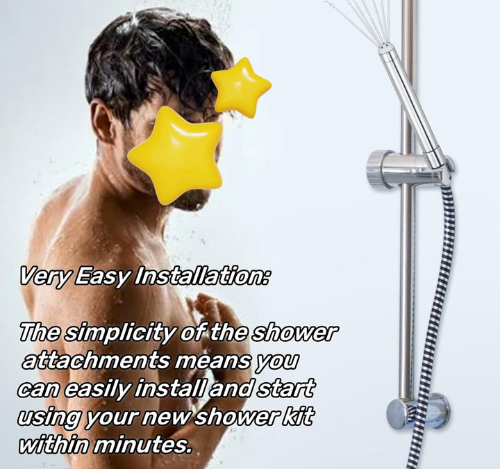 Shower Enema Douche Nozzle Shower Attachments Kits with 3 Aluminum Shower Heads Shower Cleaner System,Handheld Water Shower Nozzle Cleaning Kit Douches for Men Women Cleaning, with Velvet Carry Bag