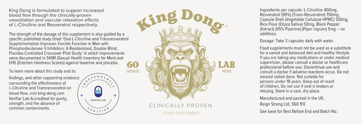 60 Capsules - Citrulline & Resveratrol Clinically-Proven Male Performance Supplement