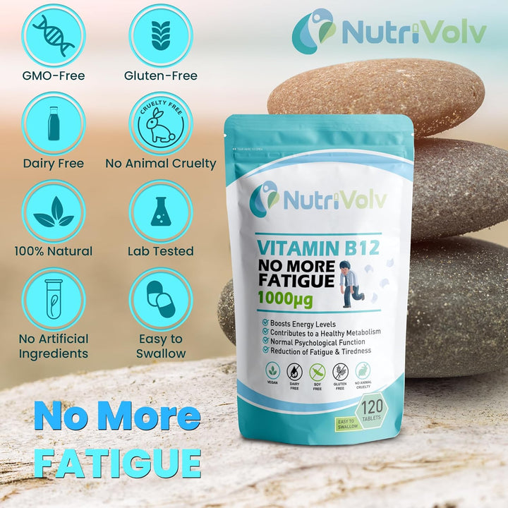 Vitamin B12 1000Mcg - Pure Methylcobalamin - High Strength Vegan Supplement - Supports Immunity, Reduces Tiredness, Improves Energy - 120 Vegan Tablets - 4 Month Supply