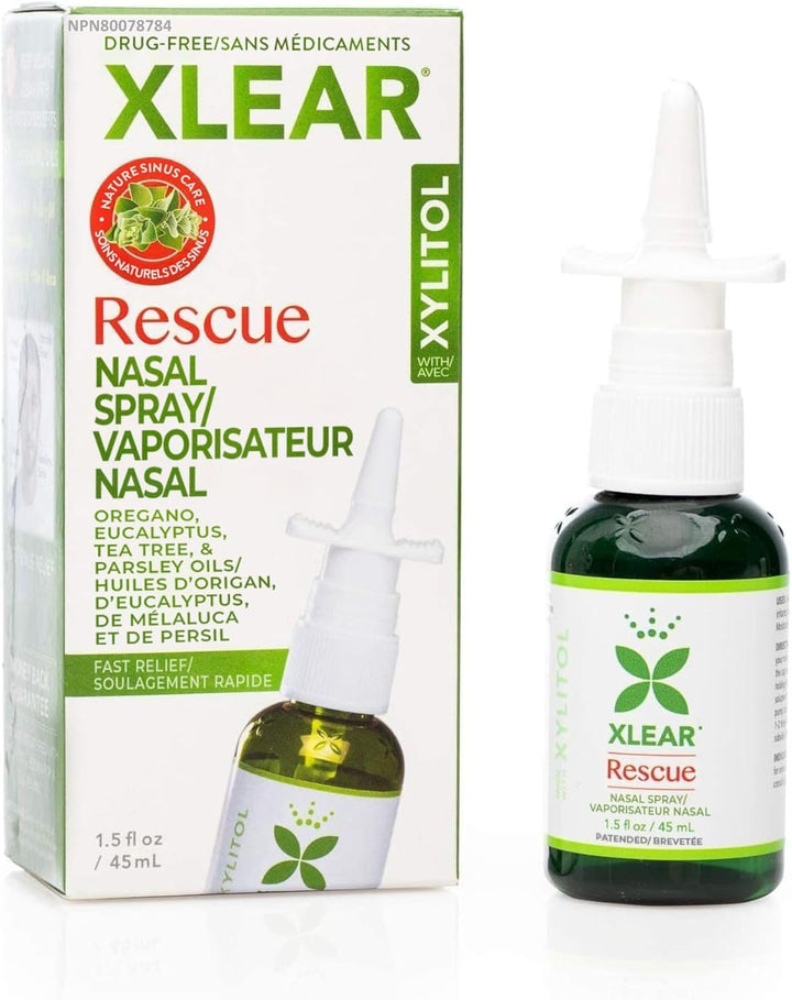Rescue Natural Nasal Spray with Xylitol, Oregano and Tea Tree (Pack of 2)