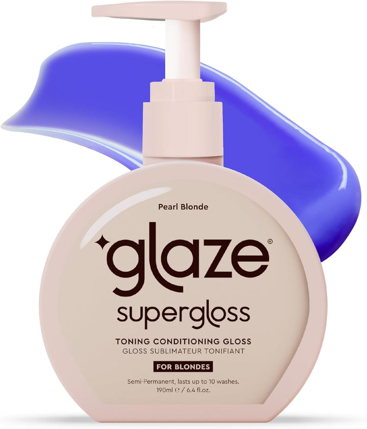 Supergloss Purple Color Toning Gloss with Dispensing Pump – Hydrating Semi-Permanent Color Hair Gloss & Shine Boost – for Blonde and Light Brown Hair with Highlights – 6.4 Fl Oz - Vanilla Lights