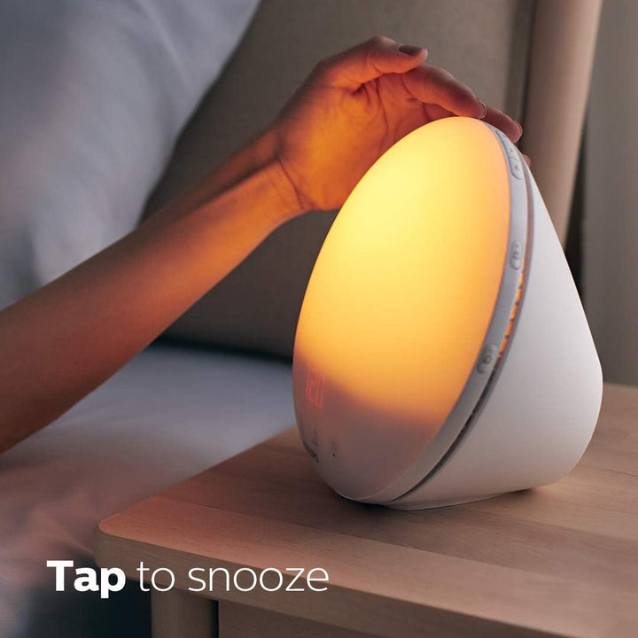 Wake up Light, White, 5 Natural Alarm Sounds, Sunrise Simulation, Midnight Light, HF3519/01