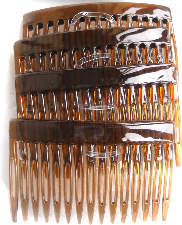 7Cm Side Combs Hair Combs Pack of 4 - Tortoishell