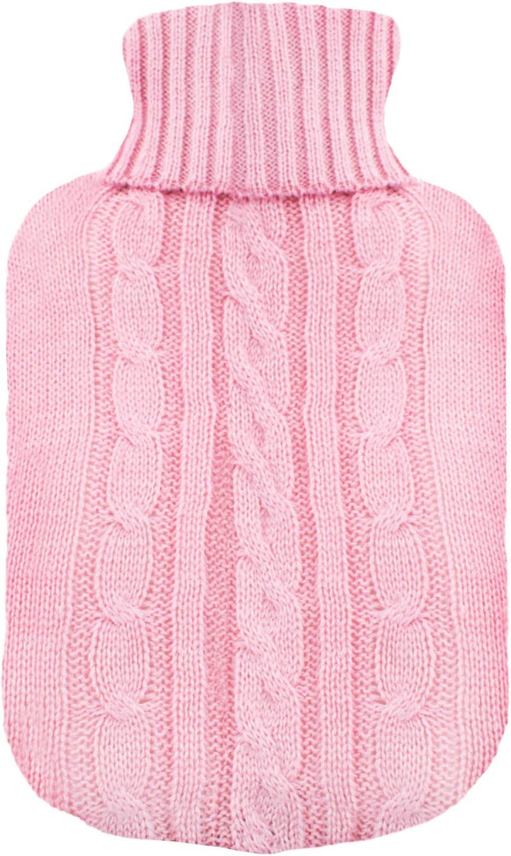 Red Knitted Hot Water Bottle Cover – Gifts for Men Women & Kids – Pain Relief Pad & Warmer for the Cold - Warm Body Back Neck Feet Hands – Fits 2 Litre Bottles Cover ONLY (Bag Not Included)…