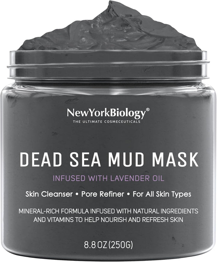 New York Biology Dead Sea Mud Mask for Face and Body with Stem Cell and Collagen - Spa Quality Pore Reducer for Acne, Blackheads and Oily Skin, Natural Skincare for Women, Men - Tightens Skin - 113 G