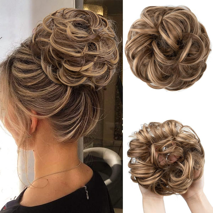 Messy Bun Hair Piece for Womens Synthetic Scrunchies Buns Extension Hairpieces Updo Pony Tail Dirty Blonde