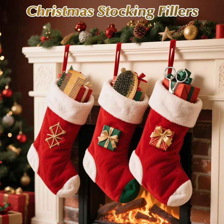 Stocking Fillers for Men, Christmas Gifts for Men Him, Birthday Gifts for Mens Dad Husband Boyfriend,  Beard Brush Grooming Kit with Brush Comb Scissors, Grandad Daddy Step Dad Xmas Presents