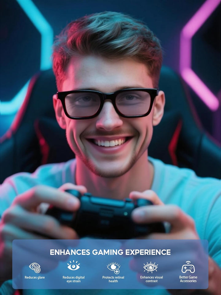 Blue Light Blocking Glasses for Men/Women Anti-Fatigue Computer Monitor Gaming Improve Sleep Reduce Eye Strain