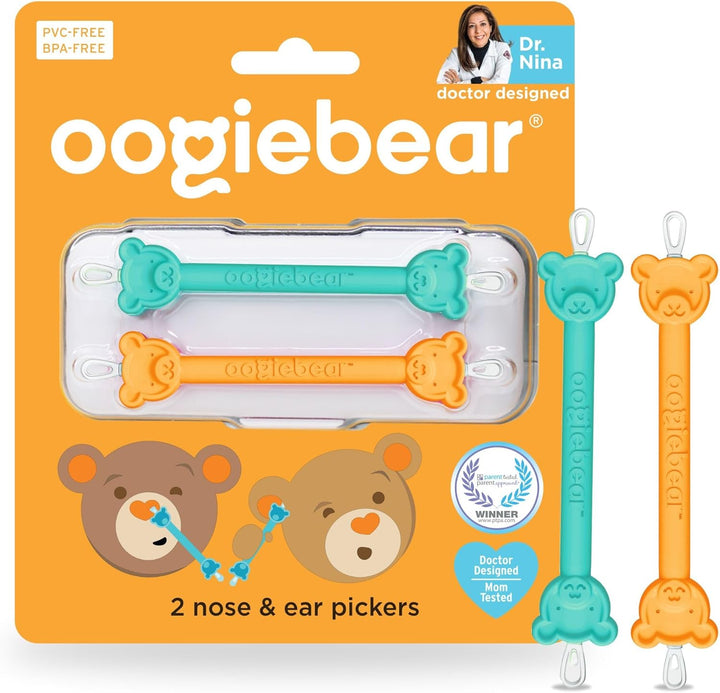 - Nose and Ear Gadget. Safe, Easy Nasal Booger and Ear Cleaner for Newborns and Infants. Dual Earwax and Snot Remover. Aspirator Alternative - Two Pack with Case - Orange Seafoam