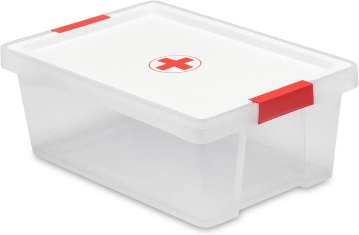 First Aid Box with Lid, 7L Capacity, with Handles, Lid 100% Recycled Materials, BPA Free. Measures 25 X 36 X 13 Cm