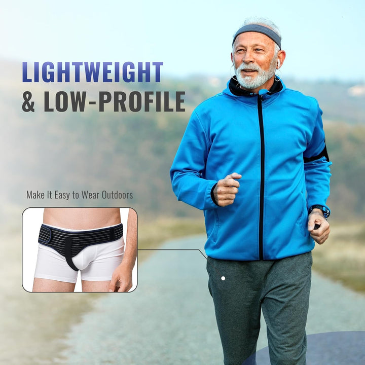 Hernia Belt Truss for Men and Women Left or Right Side Supportive with Removable Compression, Femoral, Comfortable Adjustable Waist Strap Guard