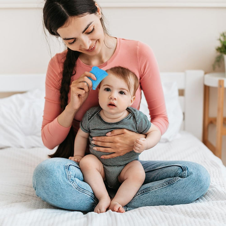 Baby Hair Comb, 3PCS Baby Hair Brush and Comb Set, Baby Hair Brush Toddler Comb for Newborns & Toddlers, Perfect Baby Registry Gift (Blue)