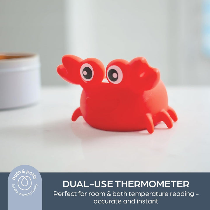 Crab Baby Bath Thermometer - Instant Read Digital Thermometer for Water and Room Temperature - Floating Baby Bath Toy