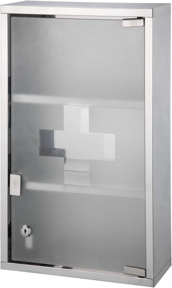 3 Shelf Medicine Cabinet Large 50 X 30 X 12Cm– Stainless Steel, Wall Mounted, Lockable Medicine Cabinet, First Aid Secure Storage for Home, Office, School, Hospitals & Lab