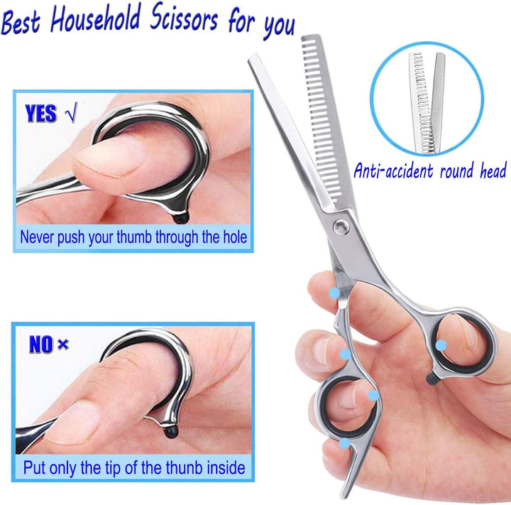 Professional Thinning Shears Hair Cutting Teeth Scissors(6.7-Inches),Stainless Steel Haircut Scissor with Fine Adjustment Screw for Home Salon,Barber Hairdressing Scissor for Women Men Kids