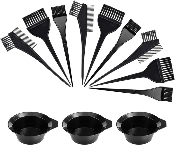 3 Sets Hair Dye Bowl and Brush Kit Hair Dye Bowl Tools for Hair Colouring Kit Hair Dye Brush and Mixing Bowl Set Dying Brushes Tint Comb Set for DIY Salon Hair Coloring Dying Brushes Hair Bleach Kit