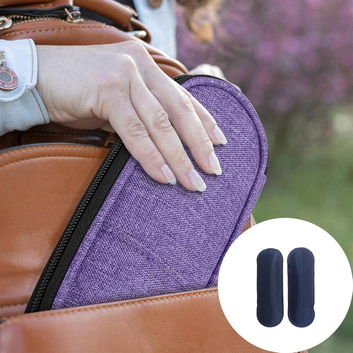 Insulin Cooler Travel Case, Diabetic Travel Case with 2 Nylon Ice Packs (Purple)
