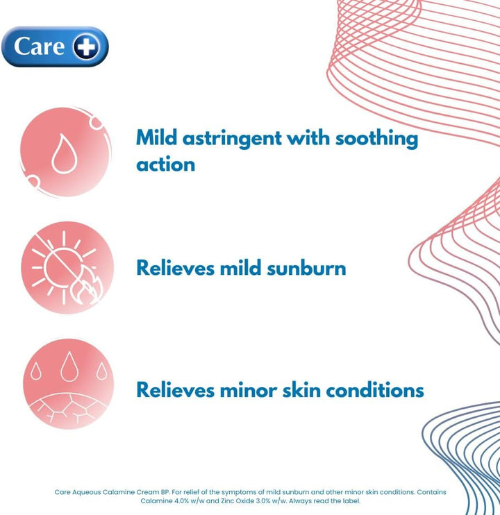 Aqueous Calamine Cream Sunburn Relief Soothing Itch Relief Cream Itchy Skin Relief for Adults & Children TLC for Dry Skin and Other Minor Skin Conditions 100G 1 Pack