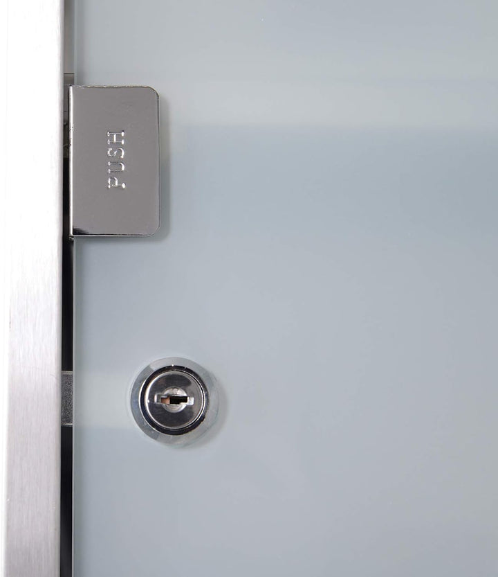 Stainless Steel Wall Mounted Medicine Cabinet with 2 Shelves + Security Glass Door Lockable 48 Cm(H)