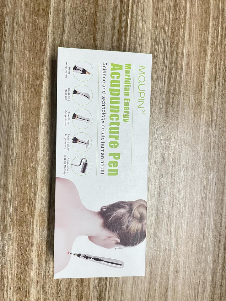 Acupuncture Energy Pen, Pulse Relief Massage Pen with 5 Massage Heads,Pain Relief Therapy Electric Meridians Acupuncture Machine Meridian Energy Pen for Pain Relief， Nine Power Levels