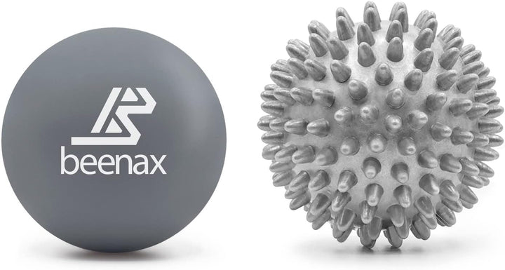 Lacrosse & Hard Spiky Massage Ball Set - Trigger Point, Myofascial Release, Plantar Fasciitis, Deep Tissue, Muscle Relief, Yoga, Pilates, Physio, Rehab - Relieve Stress and Relax Tight Muscle