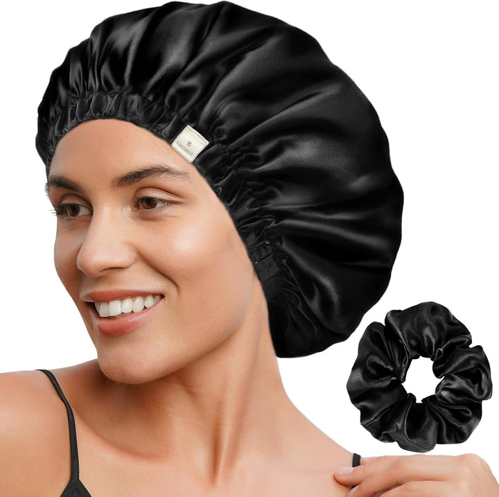Double Layer Satin Bonnet Silk Bonnet for Sleeping Adjustable Hair Bonnet for Women Curly Natural Hair