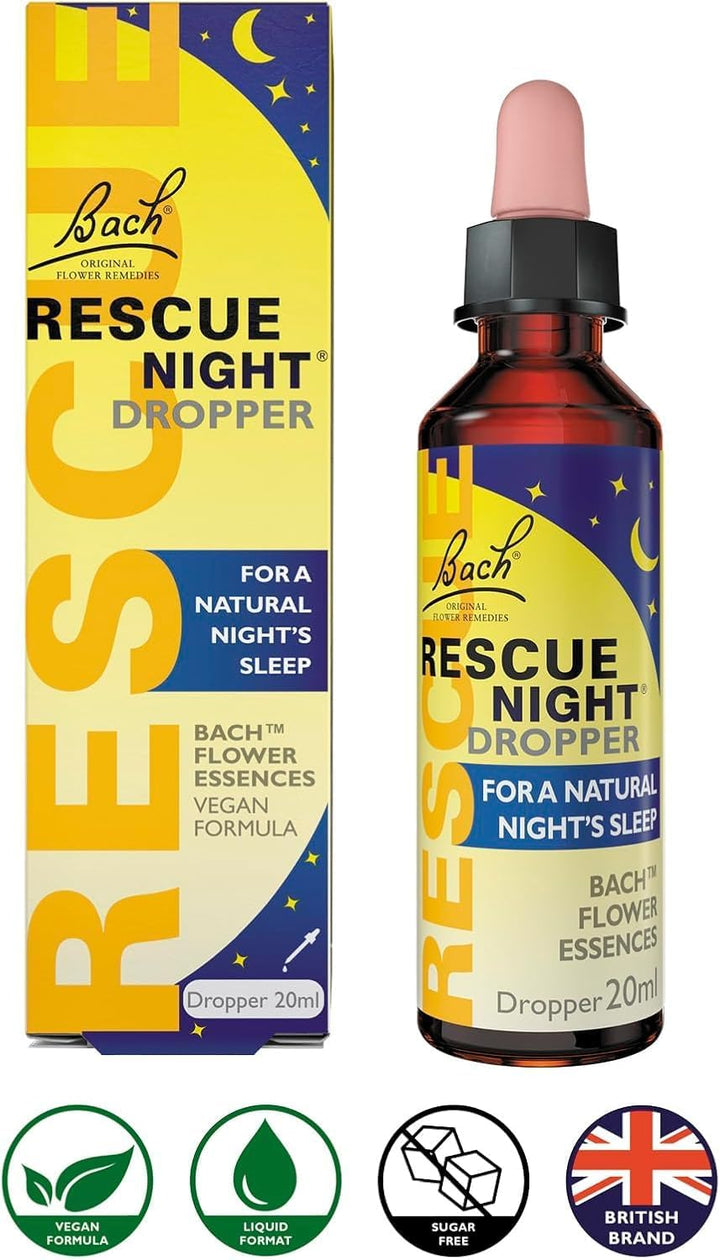 Night Dropper | Aid a Natural Night'S Sleep | Bach Original Flower Essences | Easy-To-Use 20Ml Dropper | Help Switch off Repetitive Thoughts for Restful Sleep​