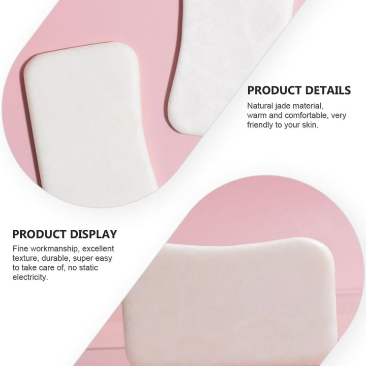 Natural Jade Gua Sha Scraping Therapy Board for Body Massage Spa Use Smooth Polished White Jade Scraper for Skin Comfort